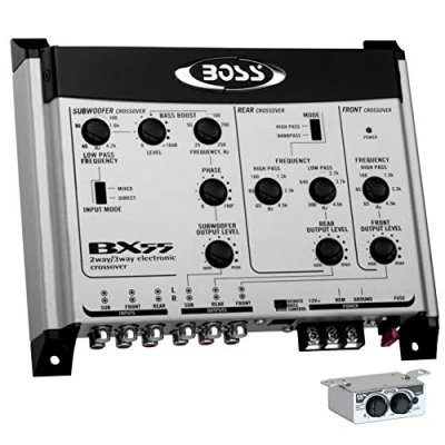 Imagen de 1 Crossover electrónico Compatible con Boss Audio Systems BX55 equalizador de 2/3 vías Front/Rear/subwoofer Control Remoto subwoofer Incluido, Pieza