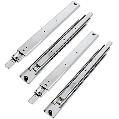 Imagen de GTV Set de Guias Correderas para Cajones Extracción Total 53.9 x 1000 mm, Acero Galvanizado 2 Telescopicas, Rieles Soporta hasta 100 kg, 4 Piezas