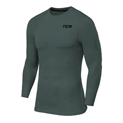 Imagen de TCA Hombre ProPerformance Camiseta Compresión Termica Manga Larga Verde Oscuro, XXL