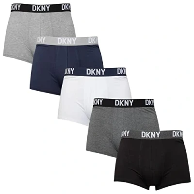 Imagen de DKNY Portland, Bañador para Hombre, (Pack de 5), Gris/Negro/Azul Marino/Carbón/Blanco, XL
