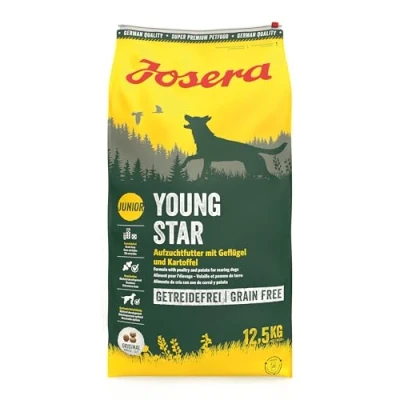 Imagen de JOSERA YoungStar (1 x 12,5 kg) Comida para Cachorros sin Cereales Razas Medianas y Grandes Alimento seco súper Premium Perros en Crecimiento, 1 Unidad