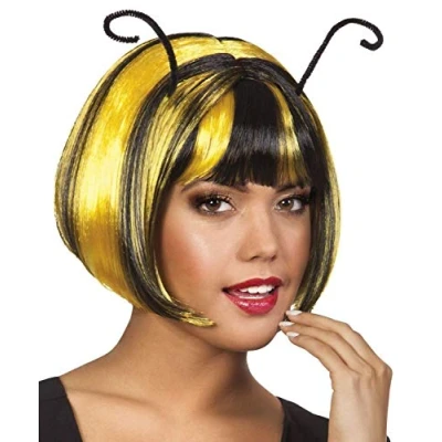 Imagen de Boland 85795 Peluca de abeja, pelo sintetico para disfraces carnaval, accesorios fiesta tematica o JGA, disfraz abeja abejorro