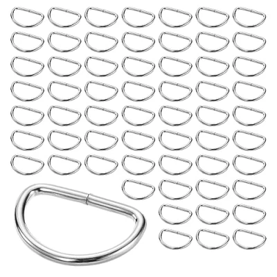 Imagen de ReaJoys anillos en D, 60 unidades, metal, hebilla de 25 mm, pequeños para mochila, bolso mano, correa y accesorios manualidades, plata, S
