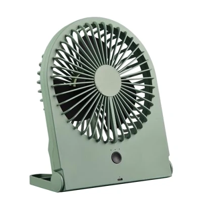 Imagen de Reality Leuchten Ventilador de mesa sin cable Breezy, verde pistacho, silencioso