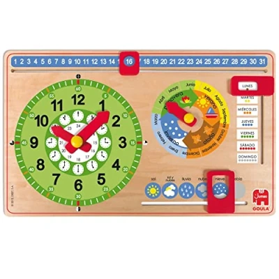 Imagen de Goula Reloj calendario, Juego educativo preescolar para aprender distintos conceptos del tiempo a partir de 3 años