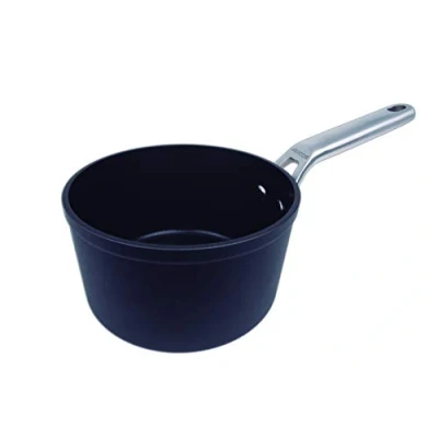 Imagen de Arcos Serie Samoa, Cazo Antiadherente 20 cm y 2,6 L, Aluminio Forjado, Apta cualquier cocina, Mango Acero Inoxidable Efecto Frio, Sistema ahorro energético, lavavajillas, Color Negro (717300)