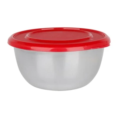 Imagen de Equinox 530625 Cuenco de cocina (acero inoxidable, 800 ml, diámetro 15 cm, altura 7 cm), color rojo