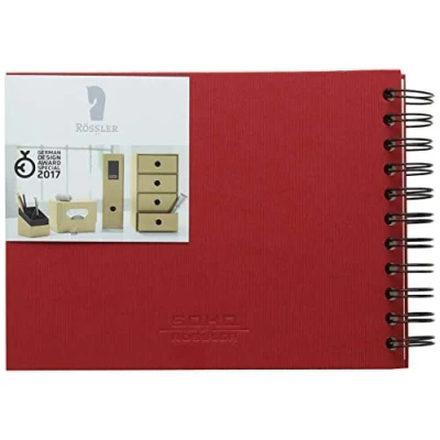 Imagen de Rössler Papier 1329452361 S.O.H.O. Álbum Wire O 195 x 145 mm, 40 páginas en blanco roto, rojo, 1 unidad