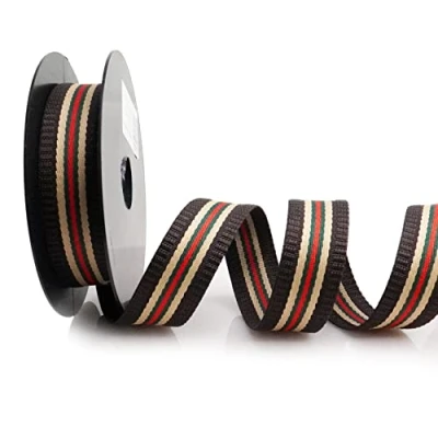 Imagen de Trimz Cinchas, marrón oscuro, beige verde rojo, 10 m x 30 mm