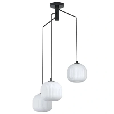 Imagen de EGLO Lámpara colgante Mantunalle, Ø 62 cm, negro/blanco, 3 luces.