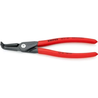 Imagen de Knipex Alicate de precisión para arandelas interiores en taladros gris atramentado, recubiertos plástico antideslizante 210 mm (cartulina autoservicio/blíster) 48 21 J31 SB