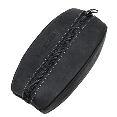 Imagen de Lilosac® Monedero para Hombre, Grano de café, Piel Gruesa y Flexible, Resistente Bolsillos Pantalones, Chaqueta, Gris, Taille Unique, Clásico