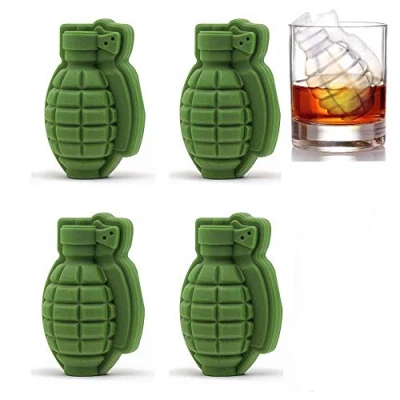 Imagen de JZK 4 x Silicona molde de hielo 3D forma granada cubitos cake mold para whisky cocktails jugo fruta café y refresco