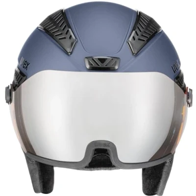 Imagen de uvex hlmt 600 visor, casco de esquí robusto unisex, con visera, ajuste talla individualizado, blue matt, 55 57 cm