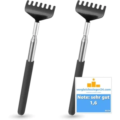 Imagen de Back Massage Rascador de espalda (2 unidades, estable y extensible, mango telescópico con amplia mano para evitar el picor)