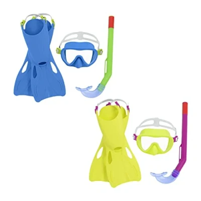 Imagen de Gafas De Buceo Con Tubo Y Aletas Bestway Multicolor 37 41 (1 Unidad)