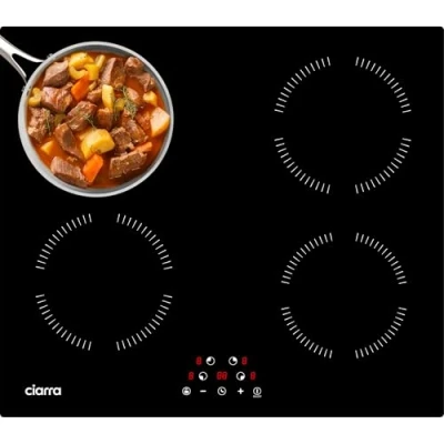 Imagen de Ciarra Placa de inducción CABBIH4 A cocina 4 fuegos 9 niveles potencia elétrica Integrada 60cm