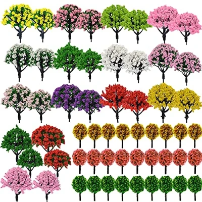 Imagen de Woohome 60 Pz Árboles en Miniatura, Modelo Mezclados Decoración para Miniatura Árbol Diorama DIY Paisaje