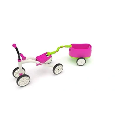 Imagen de Chillafish 4 Ruedas para niños de 1 a 3 años con Remolque, Posiciones Asiento, Almacenamiento, silenciosas, Color Rosa