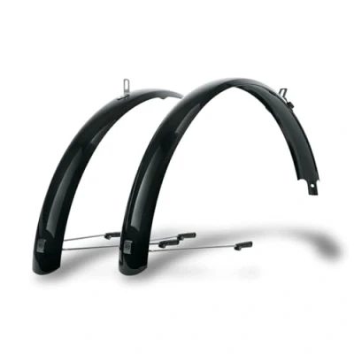 Imagen de SKS GERMANY BLUEMELS BASIC 24&quot; 60MM SET Juego de guardabarros (de robusta construcción en sándwich, sistema seguridad ASR, puntales V con puentes fijos para un ajuste flexible), Negro