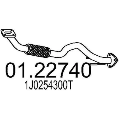 Imagen de MTS 01.22740 Tubo de escape 870 delante para silenciador intermedio VOLKSWAGEN: Golf 4, 4 Variant, SEAT: Leon I Hatchback, Toledo 2 Limousine