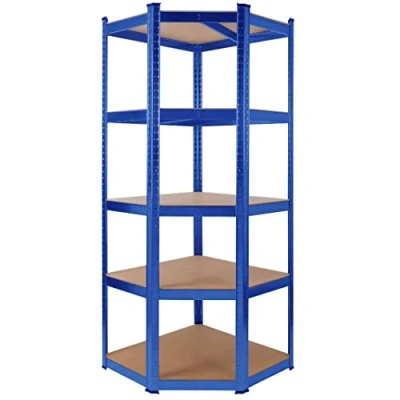 Imagen de Arebos Estantería para Cargas Pesadas sin Tornillos 875 kg Fácil de Montar Gracias al Sistema Enchufe 180 x 70 cm 5 estantes MDF hasta 175 por Estante Azul
