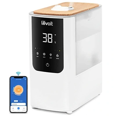 Imagen de LEVOIT OasisMist 4.5L Humidificador Inteligente, Niebla Caliente &amp; Fría a 45h y 40m² , Modo Auto, Luz Personalizada, Aromaterapia Silencioso 26dB para Bebés plantas,Temporizador, Amazon Exclusive