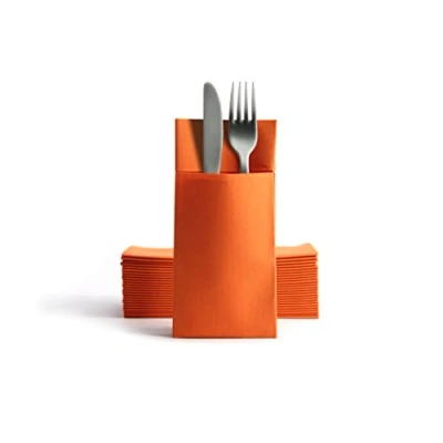 Imagen de Alvotex Chic Airlaid 50 servilletas Desechables para Cubiertos (39 x 40 cm), Color Naranja
