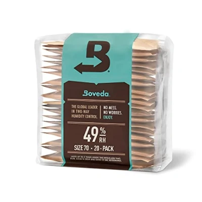Imagen de Boveda para instrumentos musicales Bolsitas Control doble de humedad 49% HR Recambio funda tejido Tamaño 70 cuerda pulsada y frotada Evita grietas combado Pack 20