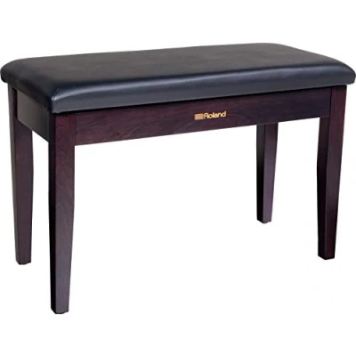 Imagen de Banco de piano Roland tamaño dueto en palisandro con asiento vinilo y compartimento para partituras RPB D100RW