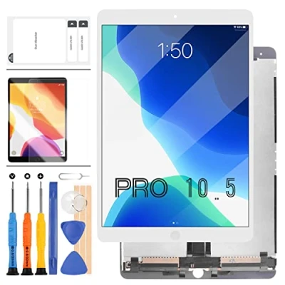 Imagen de para iPad Pro de 10,5 2017 A1701 A1709 Pantalla LCD Repuesto Montaje táctil Panel Frontal la Tableta y reparación +Herramientas +Protector (Blanco)
