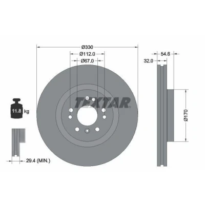 Imagen de TEXTAR PRO+ 92150605 Disco de freno MERCEDES BENZ: Clase ML, R