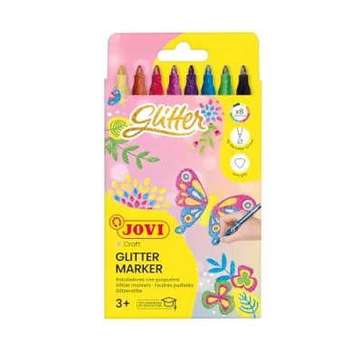 Imagen de Jovi Estuche 8 rotuladores Purpurina Glitter, Multicolor (1608G) , color/modelo surtido
