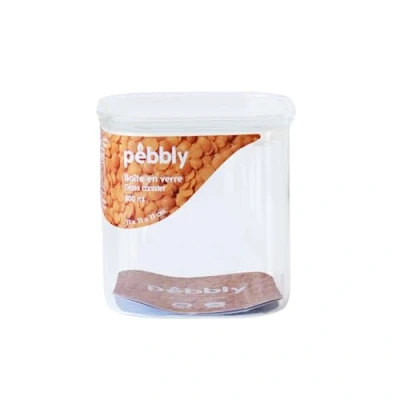 Imagen de Pebbly Caja de almacenamiento cuadrada alta vidrio/vidrio 800 ml