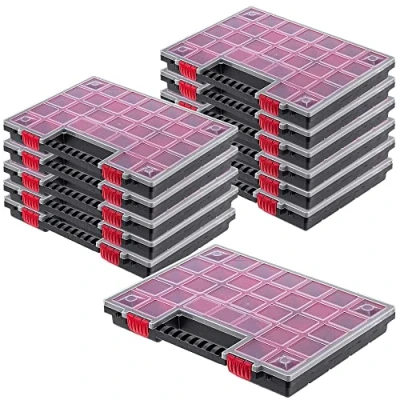 Imagen de KADAX Organizador, caja de herramientas plástico, con tapa transparente, para piezas pequeñas en diferentes tamaños, surtida (40 x 30 cm/12 unidades)