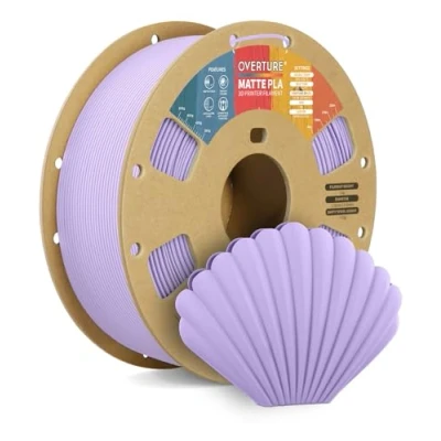 Imagen de OVERTURE Mate PLA Filamento de 1,75 mm, Rollo 1kg Bobina Cartón (2.2lbs), Precisión Dimensional +/ 0.02 mm (Lila Mate)