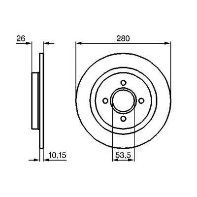 Imagen de BOSCH 0 986 479 049 Disco de freno 281 10,2 4 108 macizo aceitado FORD: Focus Mk1 Hatchback, Familiar