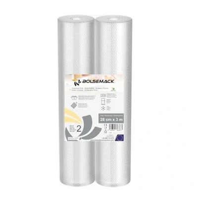 Imagen de Rollo gofrado de envasado al vacío (28cm x 3 metros) (2 uds.) para Todo Tipo envasadora doméstica, Foodsaver, Lacor, Caso, Silvercrest, etc.