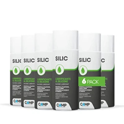 Imagen de CAMP SILIC, Lubricante de silicona, protector, anti adhesivo, impermeable, abrillantador, aislante, deslizante, pack 6 x 400 ml