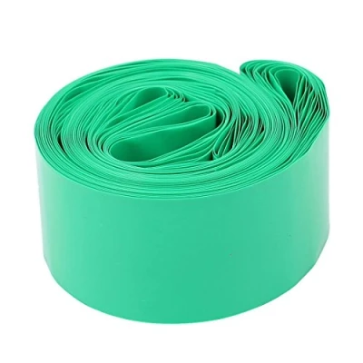 Imagen de sourcing map Tubo Termorretráctil, Termoretractil para Baterías 18650, 12m Longitud, Ancho Plano de 30mm, Funda Bateria, PVC, Verde