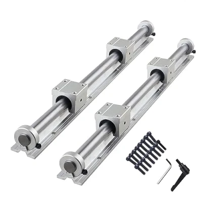 Imagen de CNCYEAH 2 guías lineales SBR20 1500 mm, riel lineal + 4 bloques de rodamientos SBR20UU anillos seguridad 20 mm para impresoras 3D y máquinas CNC