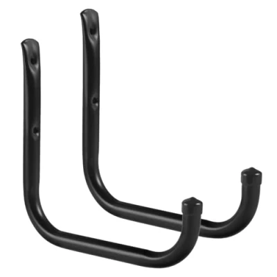 Imagen de Maclean Juego de 2 Soportes Pared para Neumáticos, Ruedas, Escaleras y Bicicletas Construcción Acero con Revestimiento Caucho Carga hasta 22 kg Almacenamiento Ahorrao Espacio