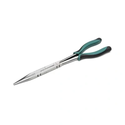 Imagen de SATA ST70711ST Alicates Dobles en X de Cuerpo Recto, con Asas Verdes y un Diseño Punta Larga para Acceder Espacios Reducidos