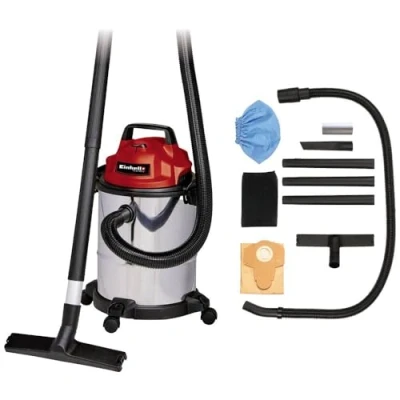 Imagen de Einhell Aspiradora en seco y húmedo eléctrica con cable TC VC 1815 S. 220 240 V, 50 Hz, 1250 W, 15 Litros, potencia de succión 180 mbar, 79 dB, velocidad 37700 CV