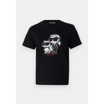 Imagen de KARL Lagerfeld IKON Sketch DUO Camiseta estampada, Mujer, Talla: Small, Black