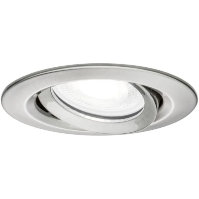 Imagen de Paulmann 93671 Luminaria empotrable LED Nova Plus, redonda, orientable, 6 W IP65 reg., Spot, acero mate, aluminio zinc, lámpara 4000 K GU10