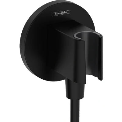 Imagen de hansgrohe FixFit S Toma de agua con soporte ducha, negro mate, 26888670