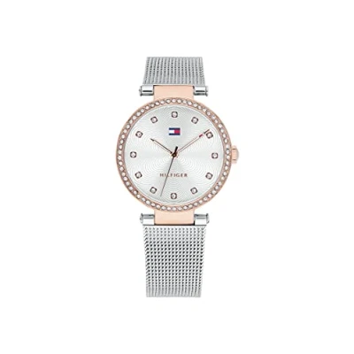 Imagen de Tommy Hilfiger Reloj Analógico de Cuarzo para mujer con correa malla acero inoxidable plateada 1782506