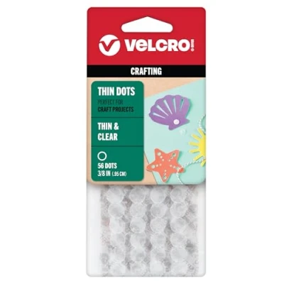 Imagen de VELCRO(R) Brand Thin Fasteners Dots 3/8&quot; 56/Pkg Clear