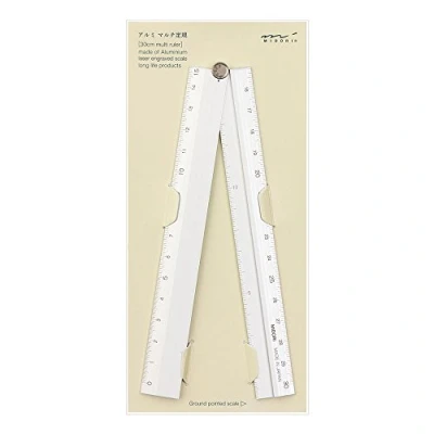 Imagen de Midori Regla de aluminio múltiple 30 cm, color plateado (42253006)